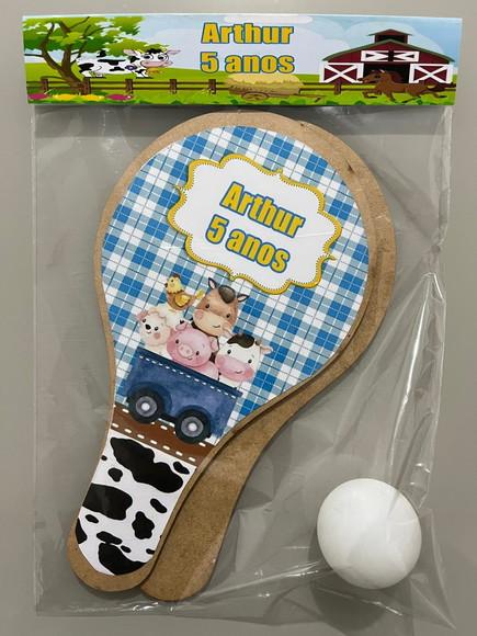 Kit Raquete para Ping Pong Personalizada Fazendinha