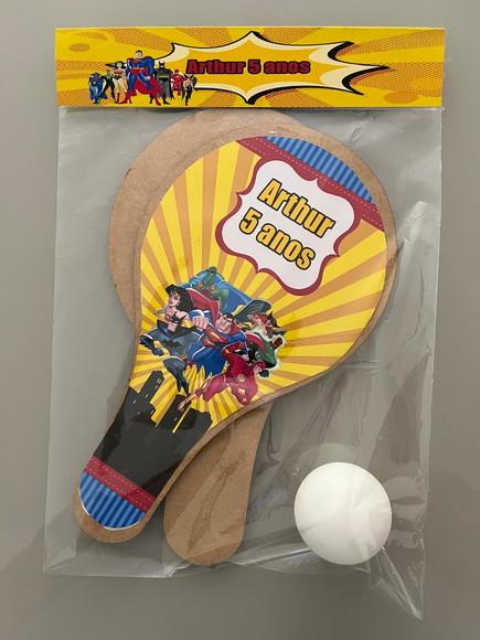 Kit Raquete para Ping Pong Personalizada Liga da Justiça