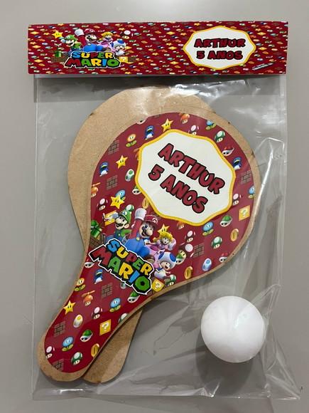 Kit Raquete para Ping Pong Personalizada Super Mário