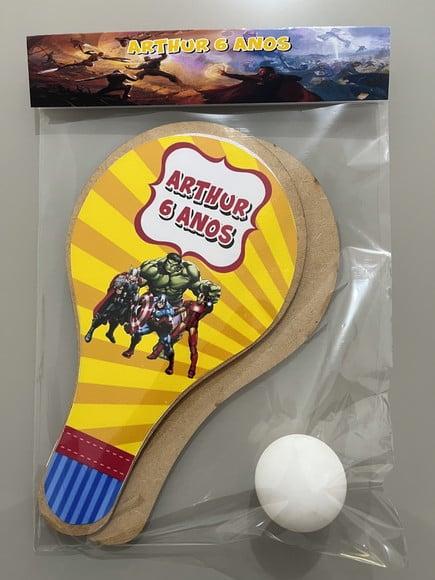 Kit Raquete para Ping Pong Personalizada Vingadores