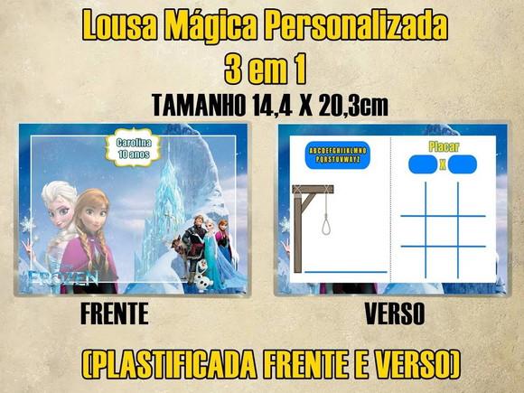Lousa Mágica Personalizada 3 em 1 Frozen (plastificada)