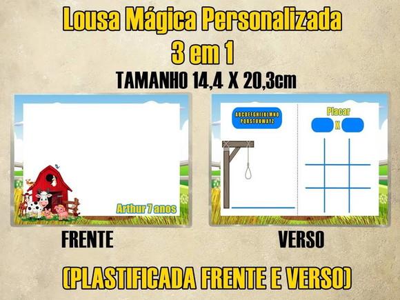 Lousa Mágica Personalizada 3 em 1 Fazendinha (plastificada)