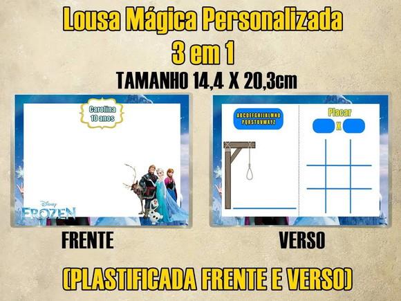 Lousa Mágica Personalizada 3 em 1 Frozen (plastificada)