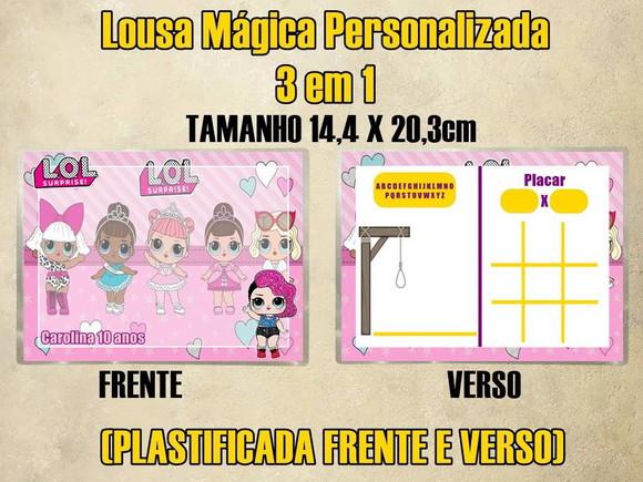 Lousa Mágica Personalizada 3 em 1 Lol (plastificada)