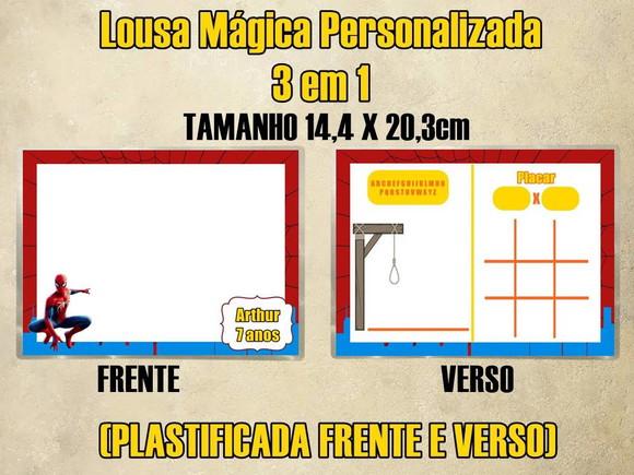 Lousa Mágica Personalizada 3 em 1 Homem Aranha(plastificada)
