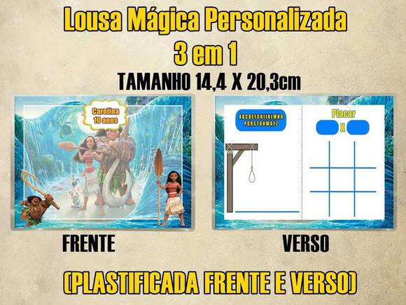 Lousa Mágica Personalizada 3 em 1 Moana (plastificada)