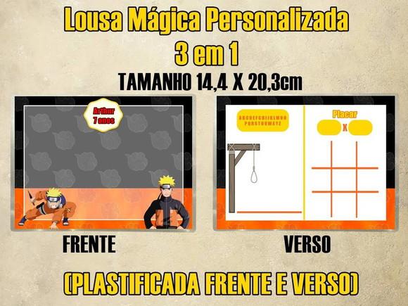 Lousa Mágica Personalizada 3 em 1 Naruto (plastificada)