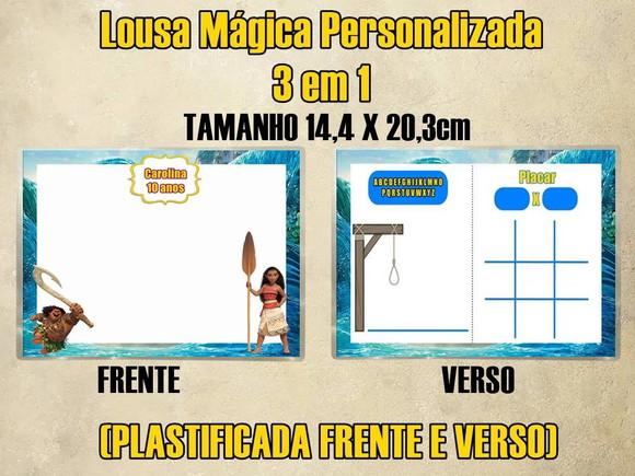 Lousa Mágica Personalizada 3 em 1 Moana (plastificada)