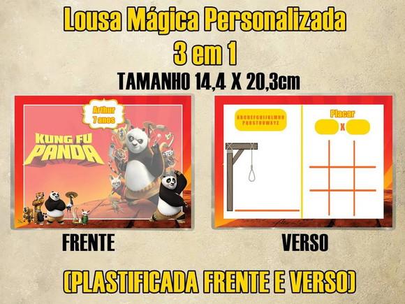Lousa Mágica Personalizada 3em1 Kung Fu Panda (plastificada)
