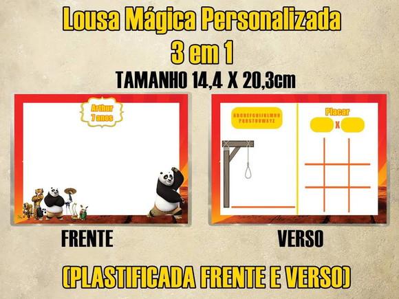 Lousa Mágica Personalizada 3em1 Kung Fu Panda (plastificada)