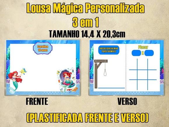 Lousa Mágica Personalizada 3em1 Pequena Sereia(plastificada)