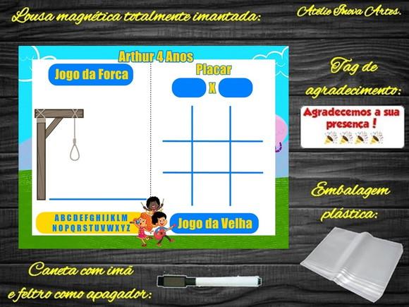 Lousa Magnética + J.v + Forca 3 Palavrinhas com Embalagem