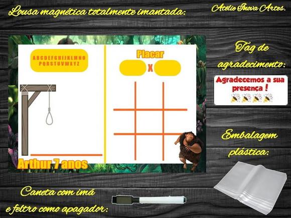 Lousa Magnética + J.v + Forca os Croods com Embalagem