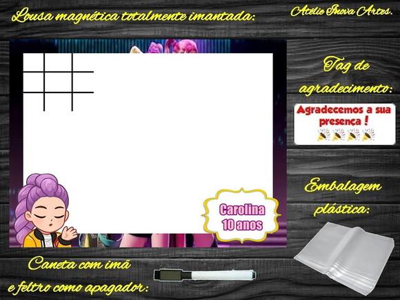 Lousa Magnética + J.v Guerreiras do Kpop com Embalagem