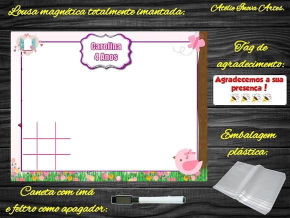 Lousa Magnética + J.v Jardim Encantado com Embalagem