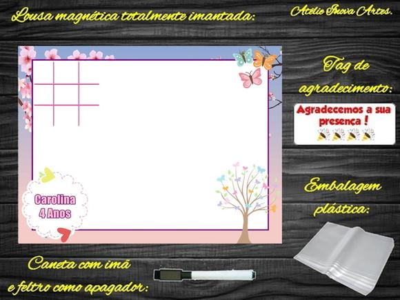 Lousa Magnética + J.v Jardim Encantado com Embalagem