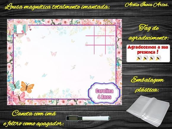 Lousa Magnética + J.v Jardim Encantado com Embalagem