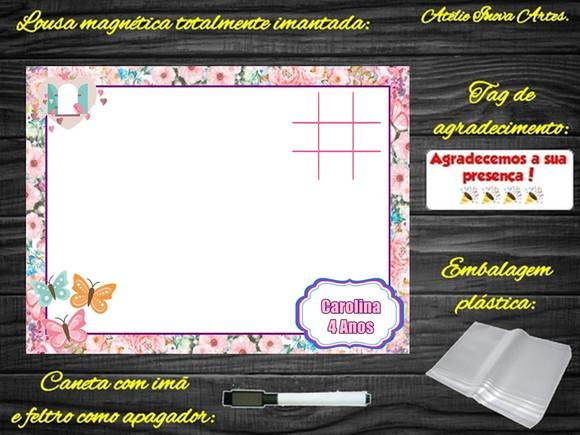 Lousa Magnética + J.v Jardim Encantado com Embalagem