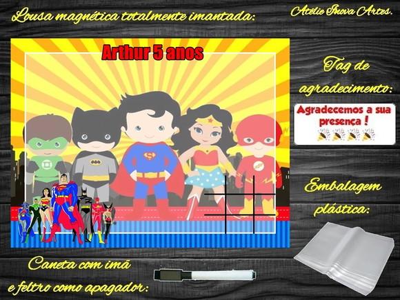 Lousa Magnética + J.v Liga da Justiça com Embalagem