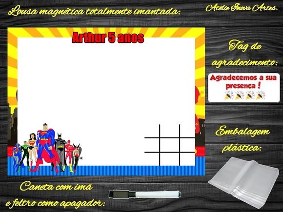 Lousa Magnética + J.v Liga da Justiça com Embalagem