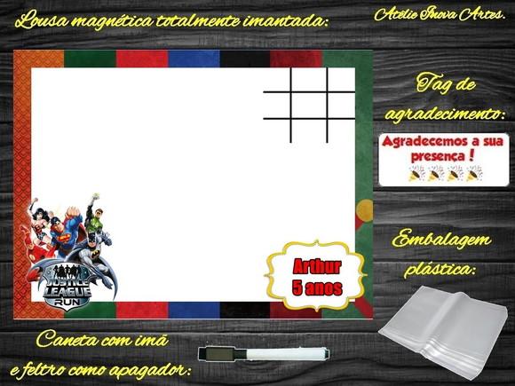 Lousa Magnética + J.v Liga da Justiça com Embalagem