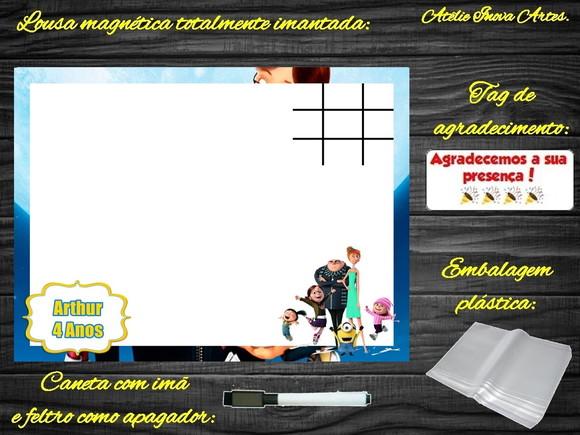 Lousa Magnética + J.v Meu Malvado Favorito com Embalagem