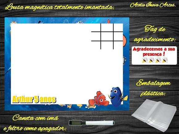 Lousa Magnética + J.v Procurando o Nemo com Embalagem