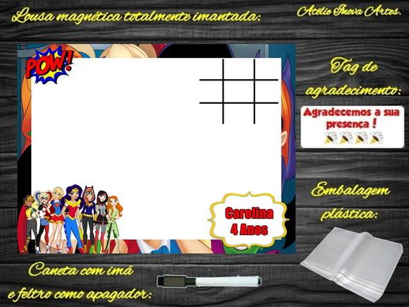 Lousa Magnética + J.v Super Hero Girls com Embalagem