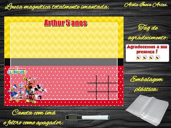 Lousa Magnética + J.v Turma do Mickey com Embalagem