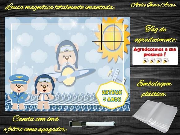 Lousa Magnética + J.v Ursinho Aviador com Embalagem