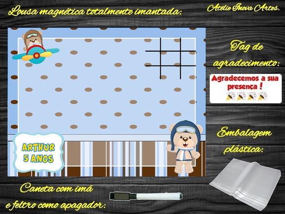 Lousa Magnética + J.v Ursinho Aviador com Embalagem
