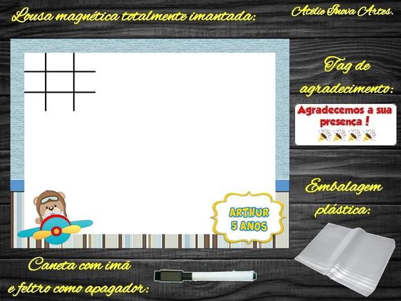 Lousa Magnética + J.v Ursinho Aviador com Embalagem