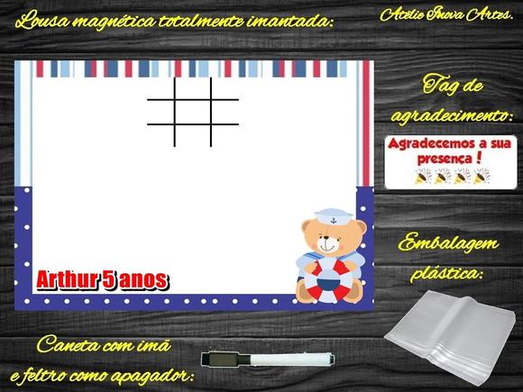 Lousa Magnética + J.v Ursinho Marinheiro com Embalagem