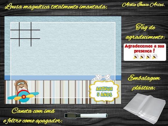 Lousa Magnética + J.v Ursinho Aviador com Embalagem