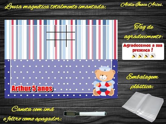 Lousa Magnética + J.v Ursinho Marinheiro com Embalagem
