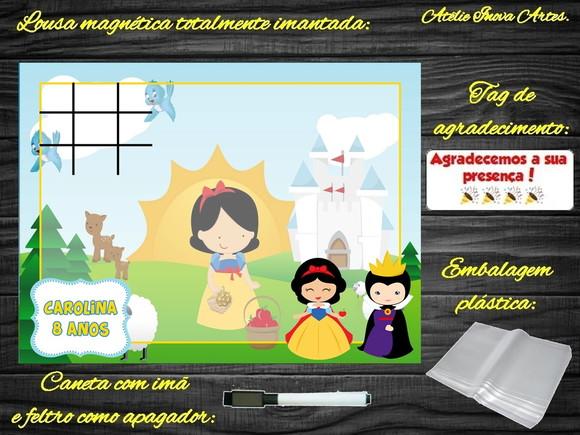 Lousa Magnética + Jogo da Velha a Branca de Neve c Embalagem