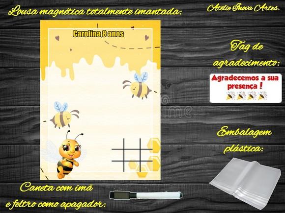 Lousa Magnética + Jogo da Velha Abelinha com Embalagem