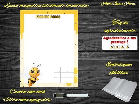 Lousa Magnética + Jogo da Velha Abelinha com Embalagem