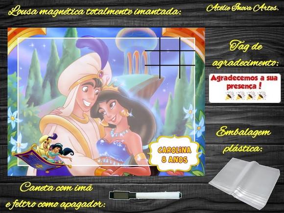 Lousa Magnética + Jogo da Velha Aladdin com Embalagem