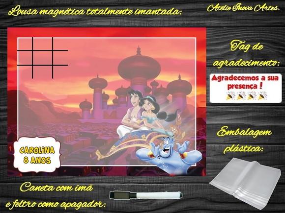 Lousa Magnética + Jogo da Velha Aladdin com Embalagem