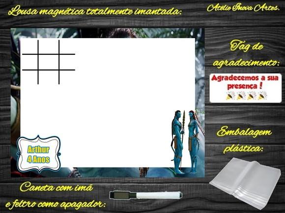 Lousa Magnética + Jogo da Velha Avatar com Embalagem