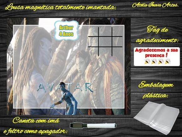 Lousa Magnética + Jogo da Velha Avatar com Embalagem