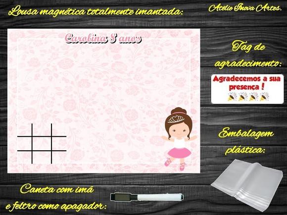 Lousa Magnética + Jogo da Velha Bailarina com Embalagem