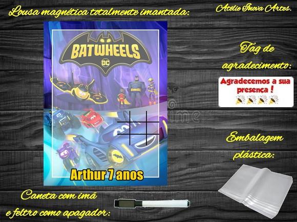 Lousa Magnética + Jogo da Velha Batwheels com Embalagem