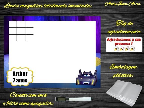 Lousa Magnética + Jogo da Velha Batwheels com Embalagem
