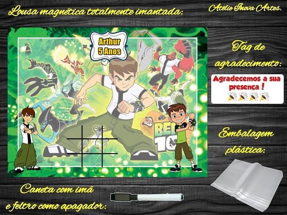 Lousa Magnética + Jogo da Velha Ben 10 com Embalagem