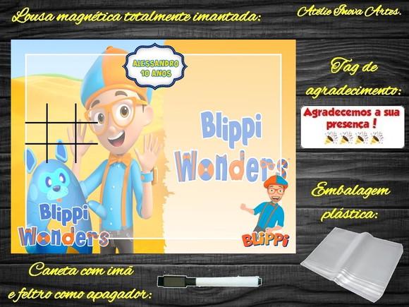 Lousa Magnética + Jogo da Velha Blippi Wonders com Embalagem