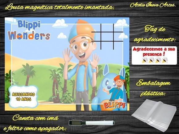 Lousa Magnética + Jogo da Velha Blippi Wonders com Embalagem