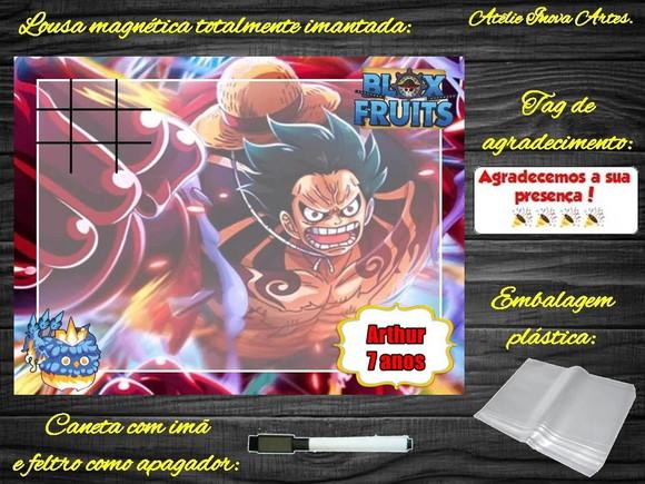Lousa Magnética + Jogo da Velha Blox Fruits com Embalagem