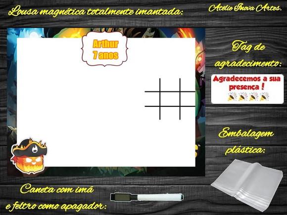 Lousa Magnética + Jogo da Velha Blox Fruits com Embalagem